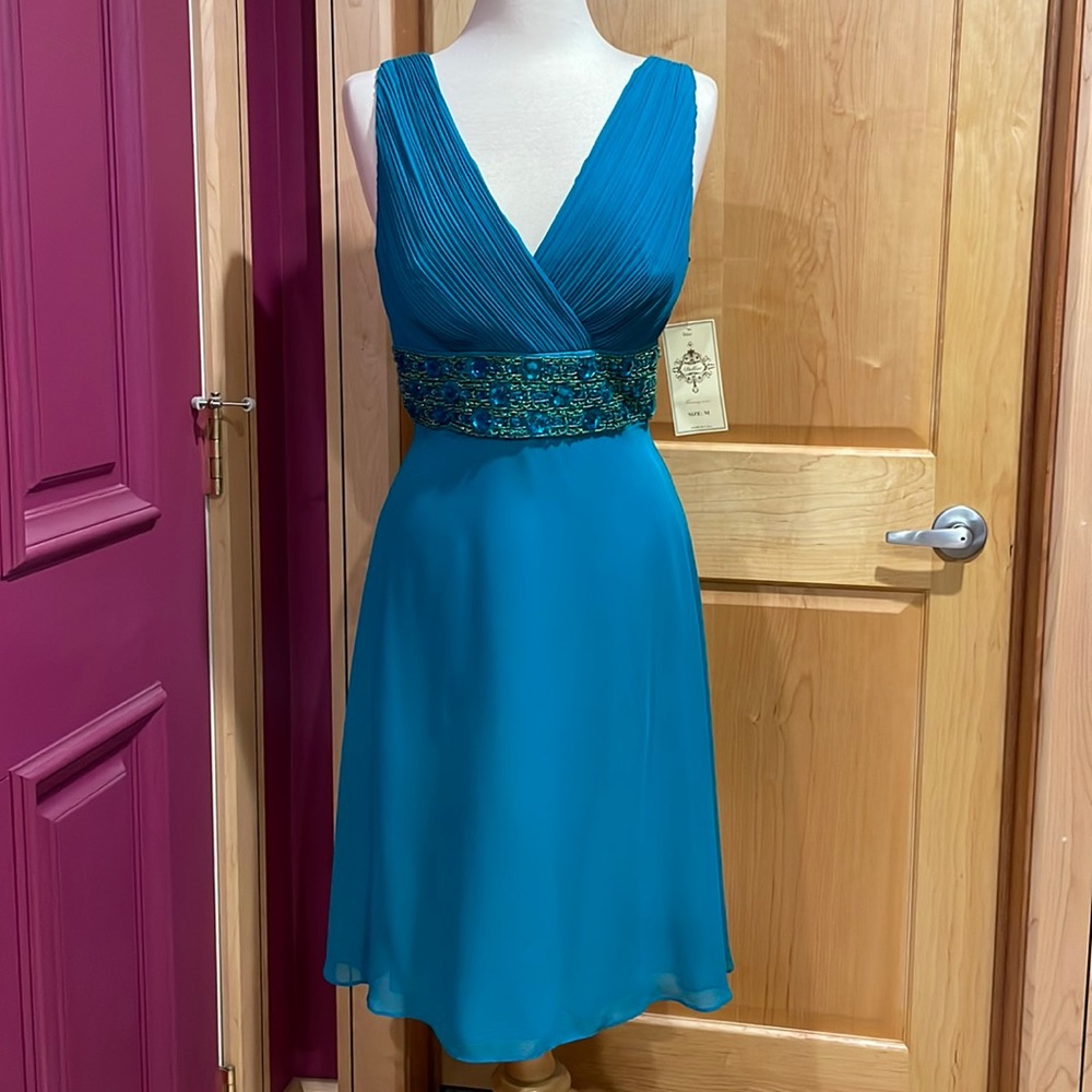 Beaded Teal Dress